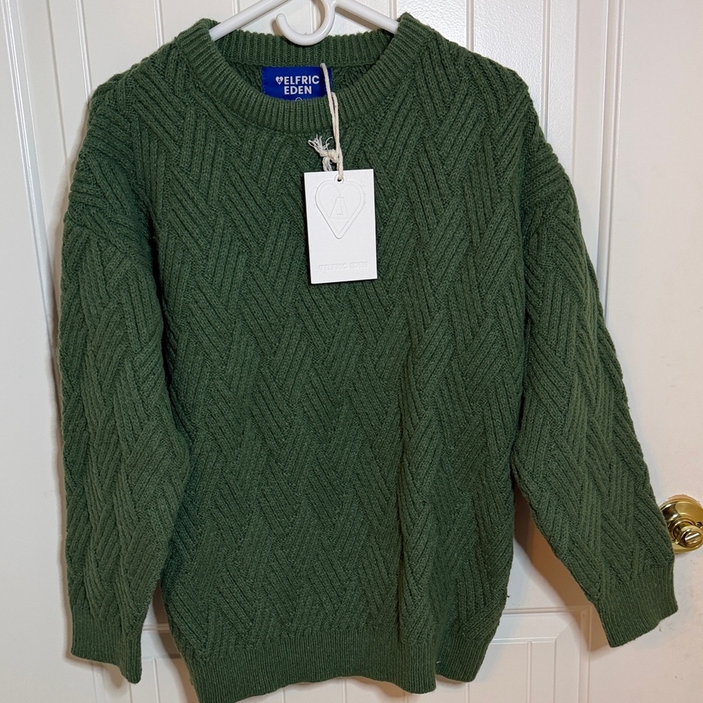 Aelfric Eden Forest Green Crewneck Oversized Sweater